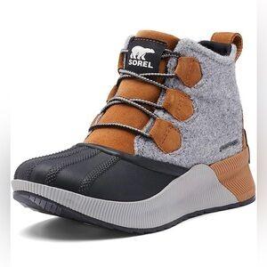 Sorel Women Out N About Ill Low Sneaker Duck Boot, Camel Brown/Black or Orange 9